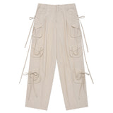 STRING SHIRRING POINT CARGO PANTS [IVORY]