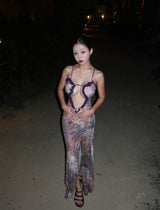 Peppy See-Through Maxi Long Dress