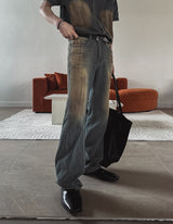 Summer Cool Oil Washed Flare Denim Pants