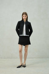 AGLOW TWEED SKIRT PANTS / BLACK
