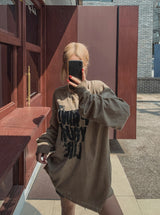 レフトプリントオーバーサイズフィット長袖Tシャツ