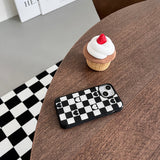 Heart checkerboard epoxy bumper case