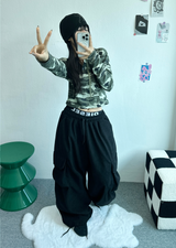 クロップミリタリーフーディ💚🖤