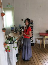 Vesty Check Long Skirt (2color)