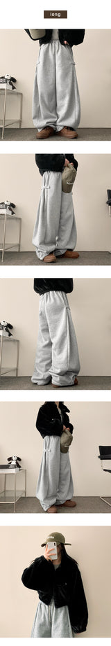 Dingpo Napping Vizo Side Snap String Wide Banding Pants