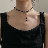 スパイラルネックレス(black)