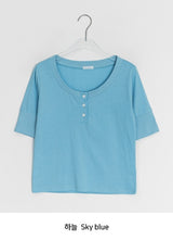 テユカラーボタン半袖Tシャツ