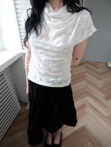 jacquard cowl neck t