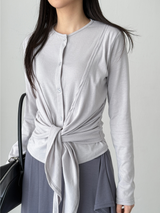 tied button cardigan (3color)
