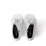 Square Lace-Up Open Toe Heel(White)