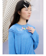 春夏新作オリジナルデザイン小さな翼プリントパッチワークレイヤードTシャツ