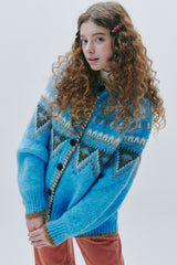 Atelier Jacquard Knit Cardigan [Blue]
