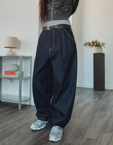 コンプローピンタックワイドデニムパンツ