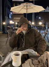 Crew Daily Two Way Hooded Knit Padding