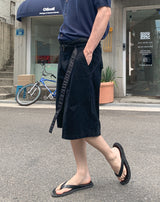 ルキオ レイヤード ベルテッド バミューダ スラックス