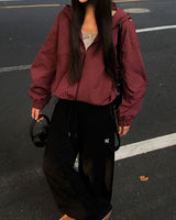 Little Hooded Check Windbreaker