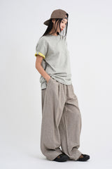 Border stripe summer pants