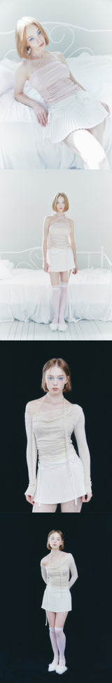 ECHO PLEATS SKIRT (SS ver.) white