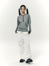 STRIPE BUTTON L/S MINT