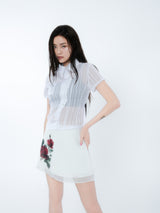 ASYMMETRIC STRIPE SHIRTS [WHITE]