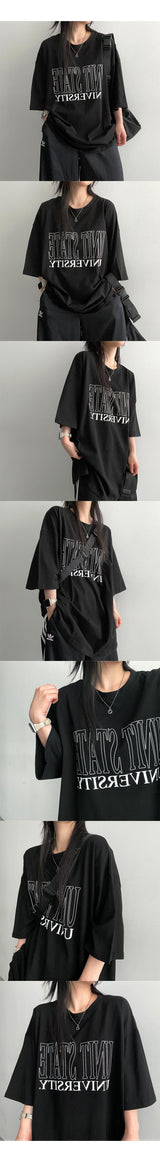 VD Boxy Loose Short-Sleeved T-Shirt