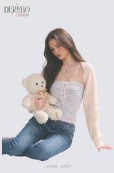 Vanilla Stripe Bolero Top Set