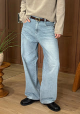 [Unisex] Wide stripe denim pants(2color)