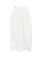 Boxy Pleated Cotton Balloon Long Skirt