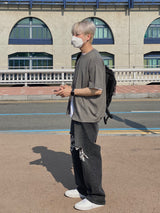 Minimal round short sleeve cardigan 2C
