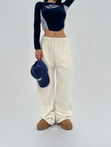 (UNISEX) DOUBLE-LINE STRING WIDE LOOSE-FIT FLEECE TRAINING PANTS - 6 COLOR