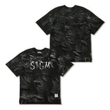 STGM ペイントダーティーウォッシュオーバーサイズショートスリーブTシャツ ホワイト/ブラック