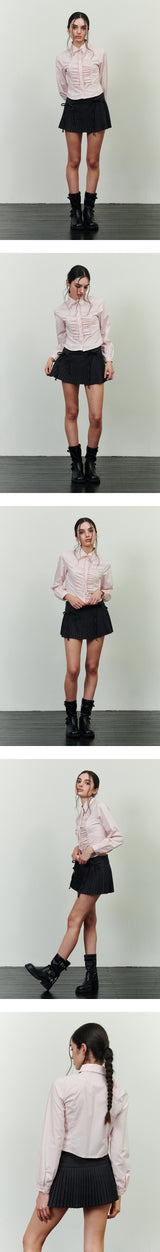 ELIN SHIRRING SHIRT pink