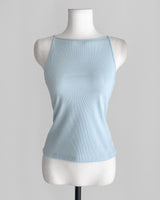 aber ribbed boat neck sleeveless top