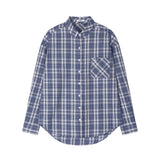 ボーイフレンド ルーズフィット シャツ Blue Check