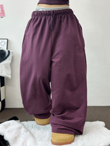 HIP PRINTING LETTERING WIDE PANTS 💟💙🩶4COLOR