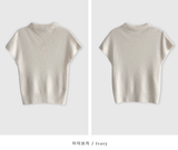 リア カシミア モックネック キャップスリーブ ニット/ 5カラー