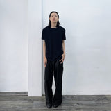 Deep Double-Pleat Wide Trousers