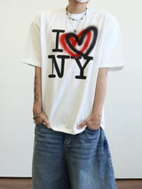Love NY printing half sleeve 2C