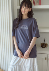 26SS★ Cat's Heart Chain Embroidery Short Sleeve Tee