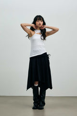 VIVI UNBALANCED SLEEVELESS TOP / WHITE