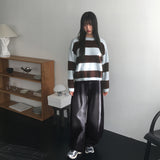 Crying  Buckle Stripe Round Knitwear