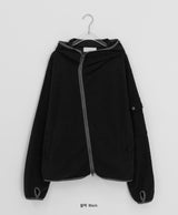 [unisex]オランヌ ウォーマーフード フリース ジップアップ