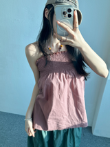 2-BEAD POINT HALTER SLEEVELESS🤎❤🤍🖤 - 3 COLORS