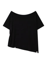 アンバランスボタンショルダートップ(BLACK)