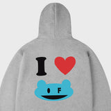 [UNISEX]I LOVE OF Hooded Zip-up