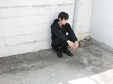 [DOJINOI] YEOMIM CROP HOODIE JUMPER BLACK