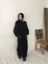 [Off-Shoulder Available] Robe Pintuck Big Hooded Sweatshirt (2c)