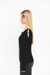 V NECK STRAP KNIT