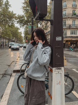 Art wool patch sweatshirt