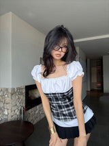 EatmePlz American Vintage Bubble Sleeve Tie Shirt